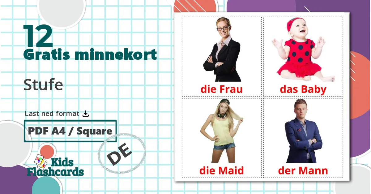 12 Stufe bildekort