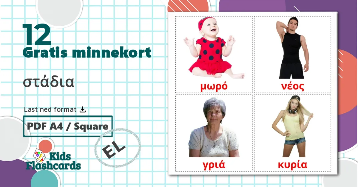 12 στάδια bildekort