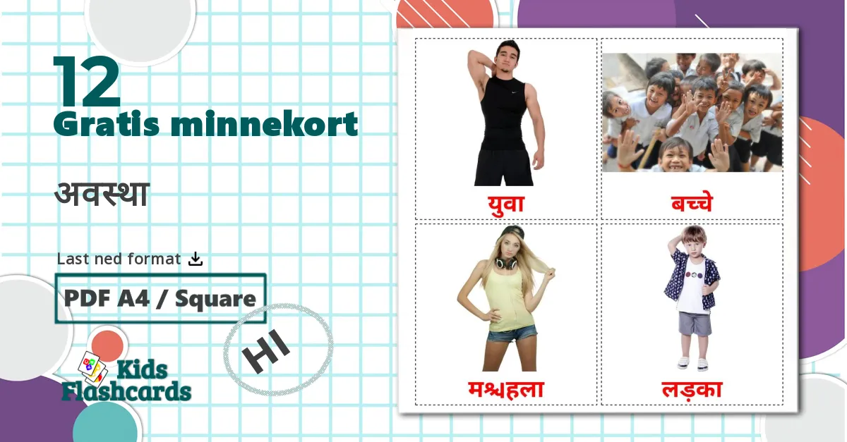 12 अवस्था bildekort
