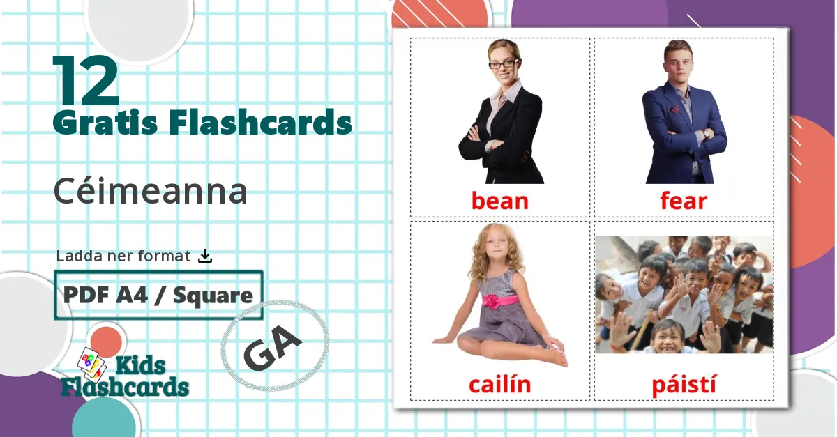 12 Céimeanna bildkort för barn