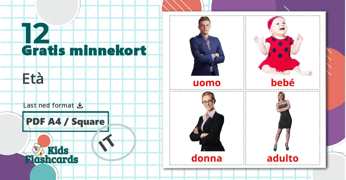 12 Età bildekort