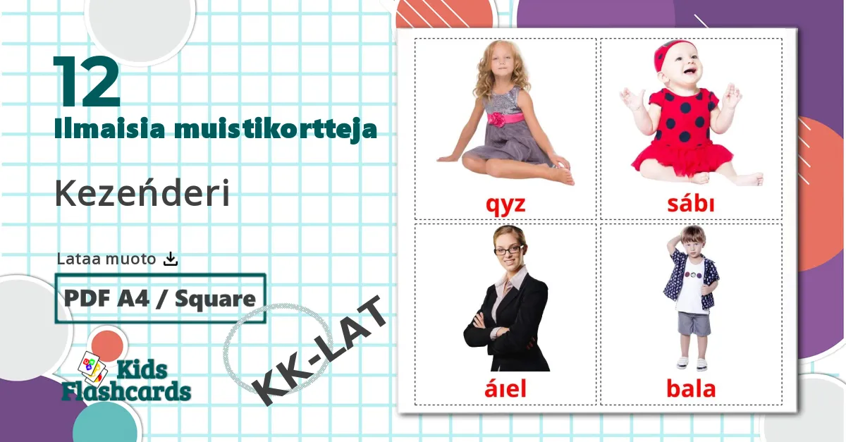 12 Kezeńderі lasten kuvakortit