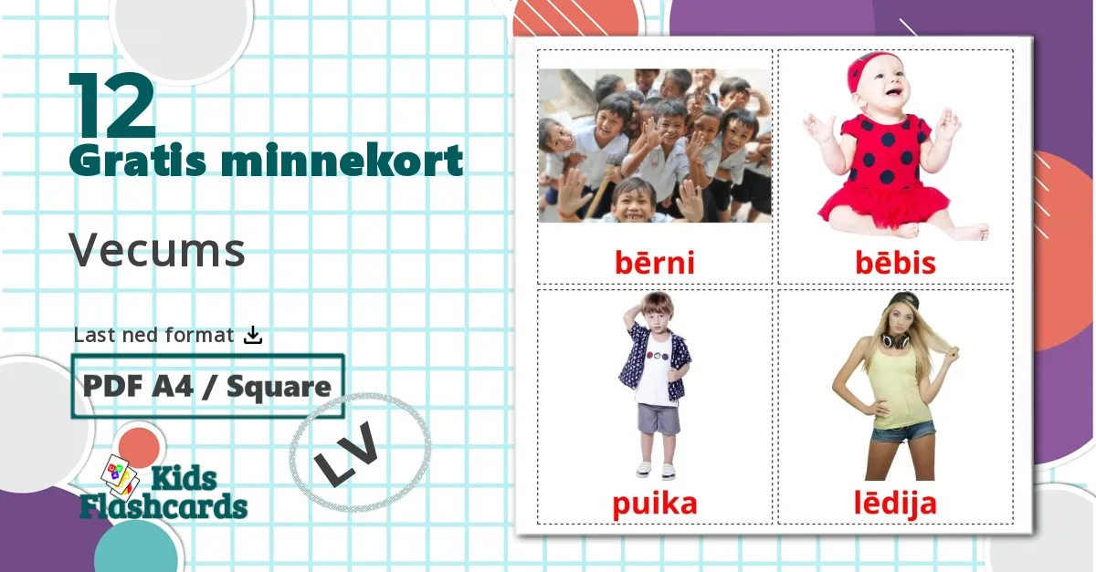 12 Vecums bildekort