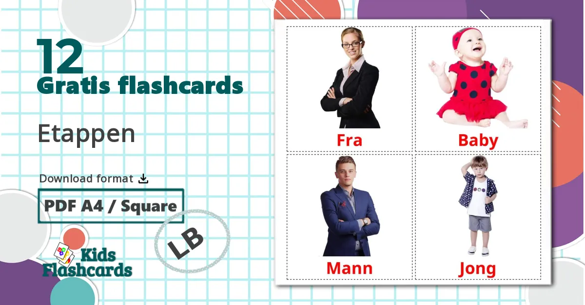 12 Etappen billedkort for børn