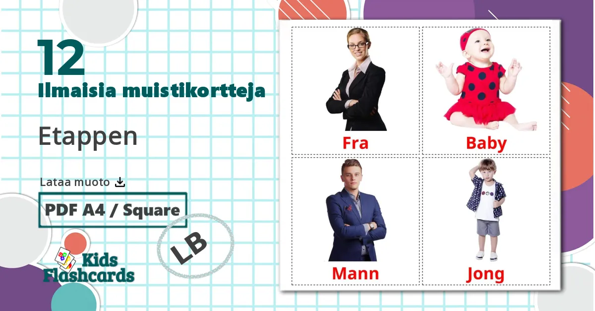 12 Etappen lasten kuvakortit