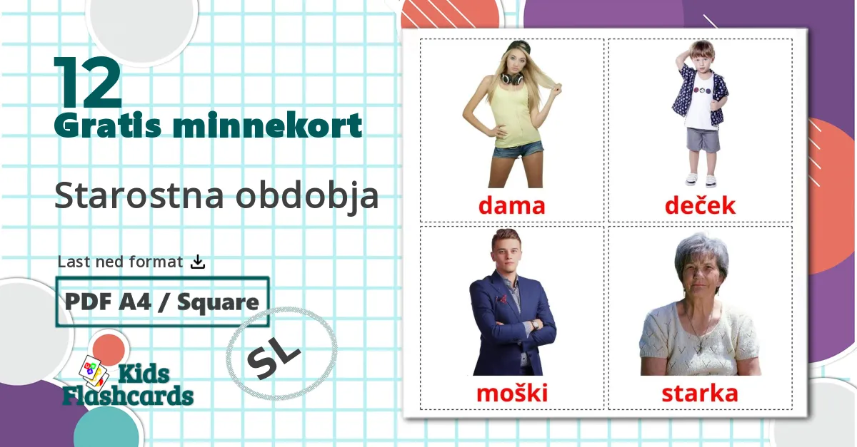 12 Starostna obdobja bildekort