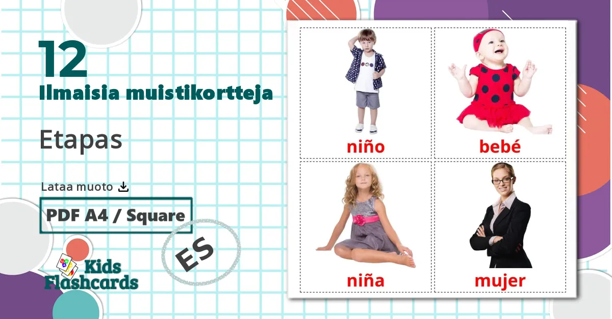 12 Etapas lasten kuvakortit