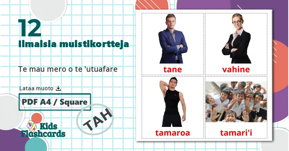 12 Vaiheet lasten kuvakortit