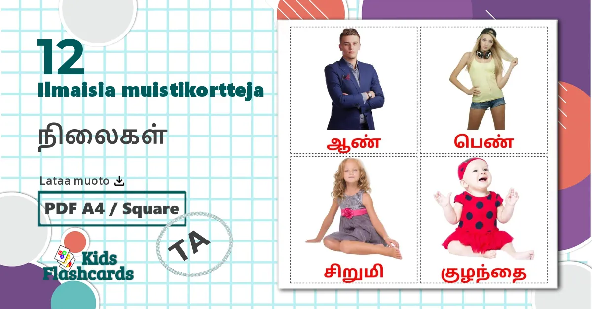 12 நிலைகள் lasten kuvakortit