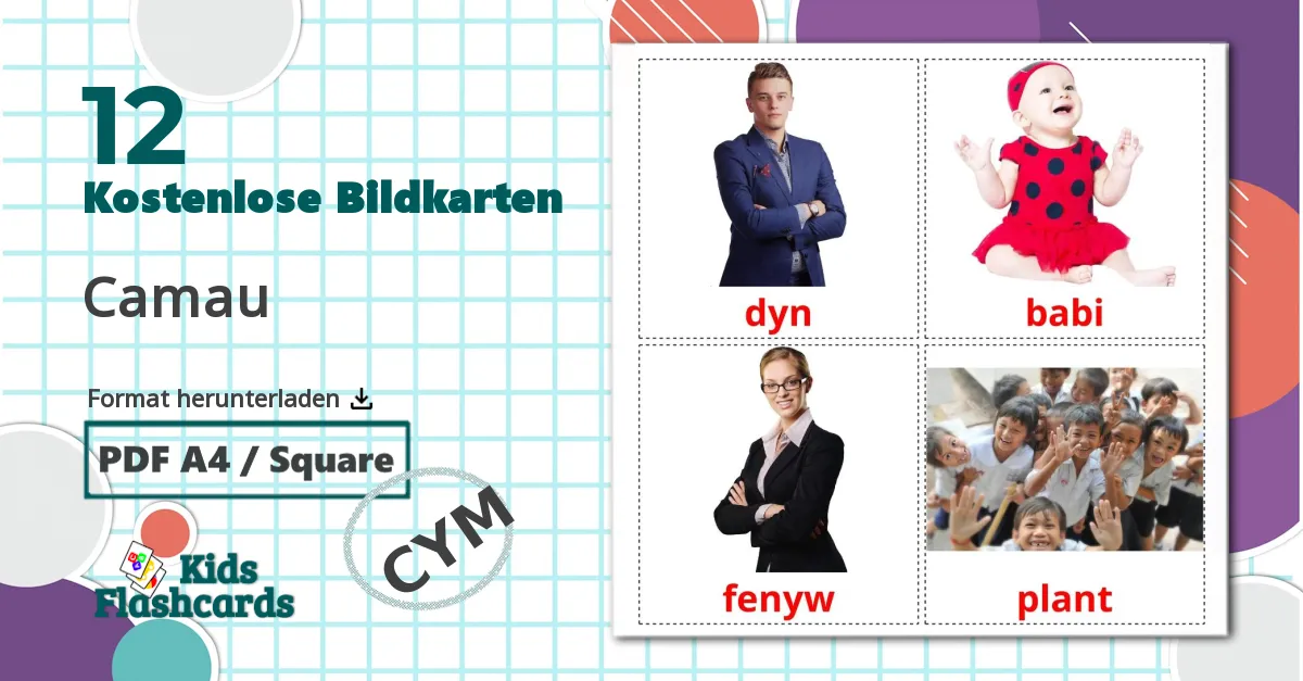 12 Bildkarten für Camau