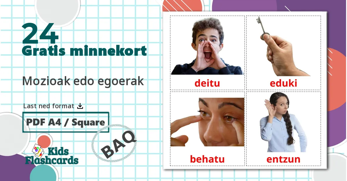 24 Mozioak edo egoerak bildekort