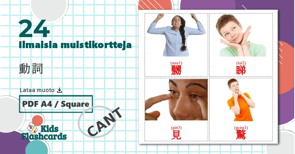 24 動詞 lasten kuvakortit