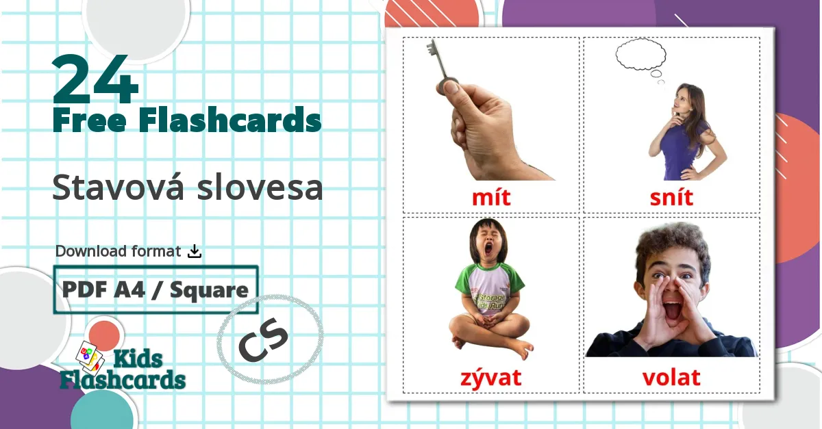 24 Stavová slovesa flashcards