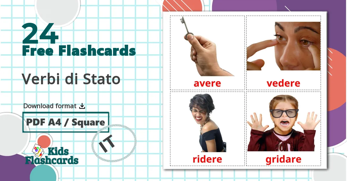 24 Verbi di Stato flashcards