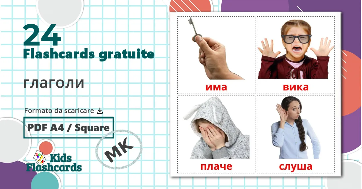 24 flashcards di Verbi di Stato