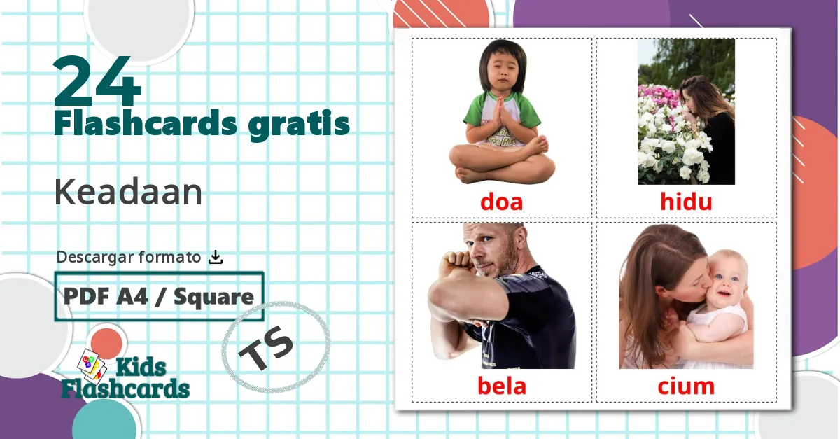 24 tarjetas didacticas de Verbos estatales