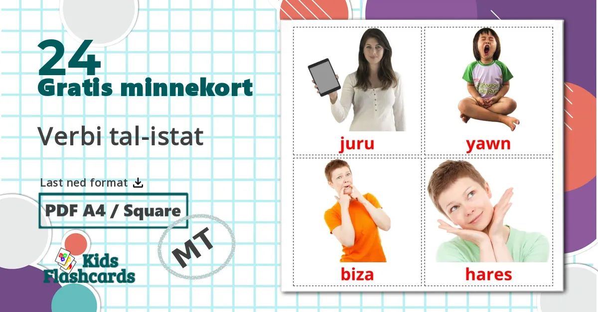 24 Oppgi verb bildekort