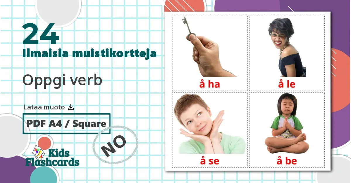 24 Oppgi verb lasten kuvakortit