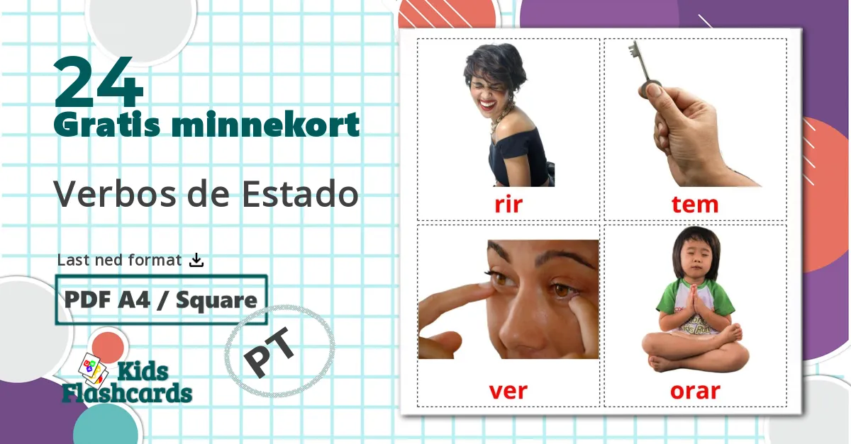 24 Verbos de Estado bildekort