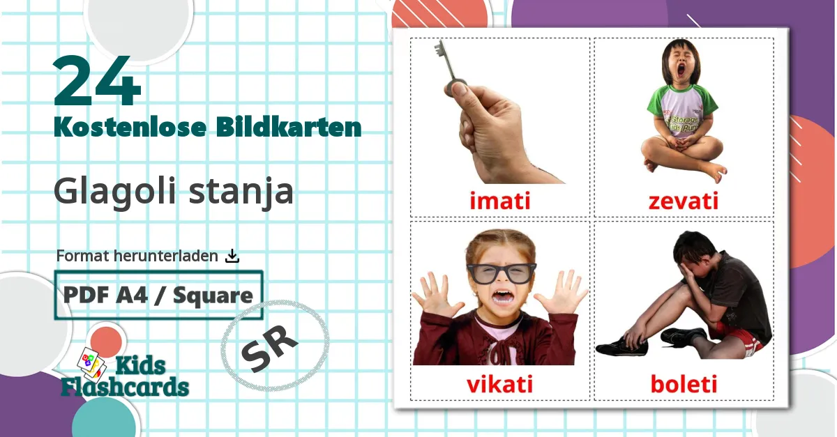 24 Bildkarten für Glagoli stanja