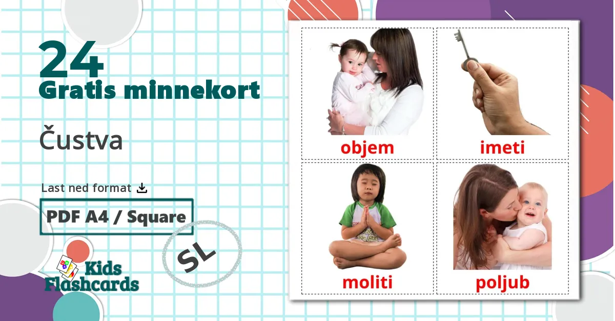 24 Čustva bildekort