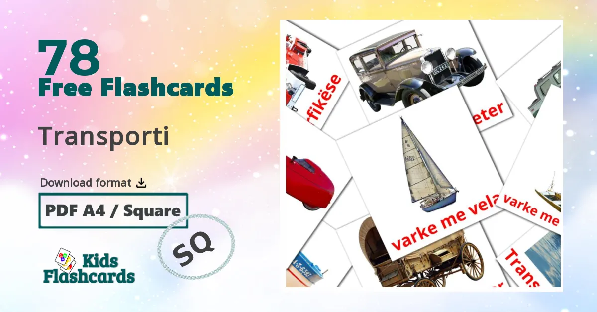 Transporti albanian vocabulary flashcards