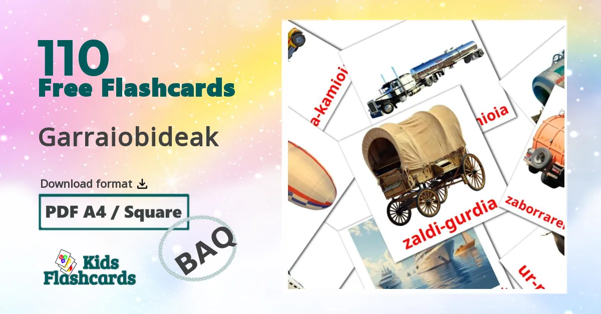 Garraiobideak basque vocabulary flashcards