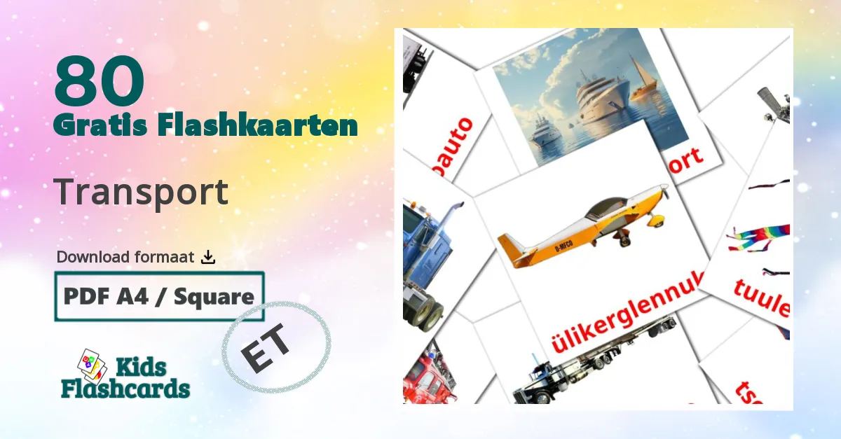 Transport estlands woordenschat flashcards