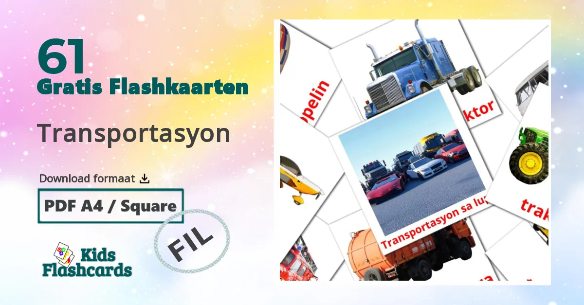 Transportasyon filipino woordenschat flashcards