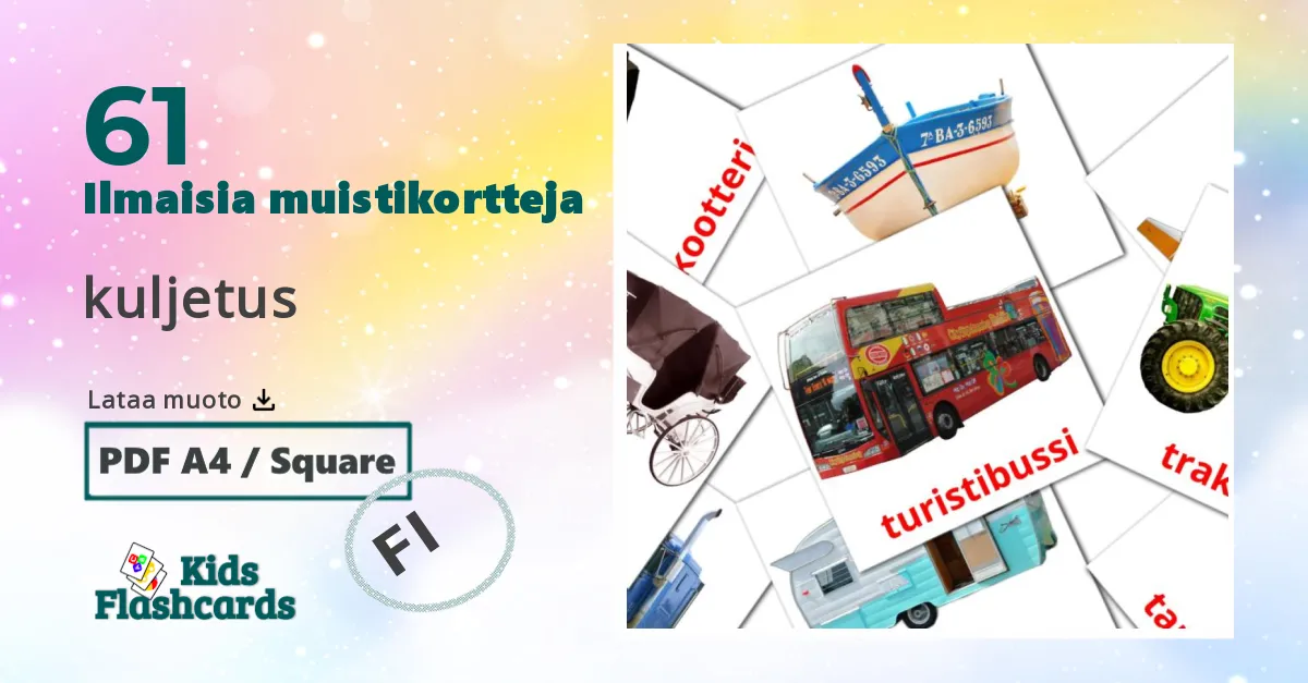 kuljetus – lasten kuvakortit marathiksi sanastoon