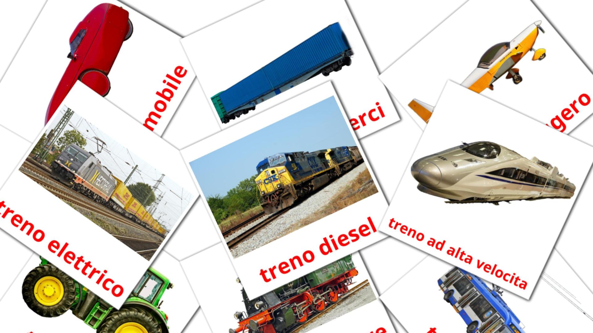 italiano tarjetas de vocabulario en Mezzi di trasporto 