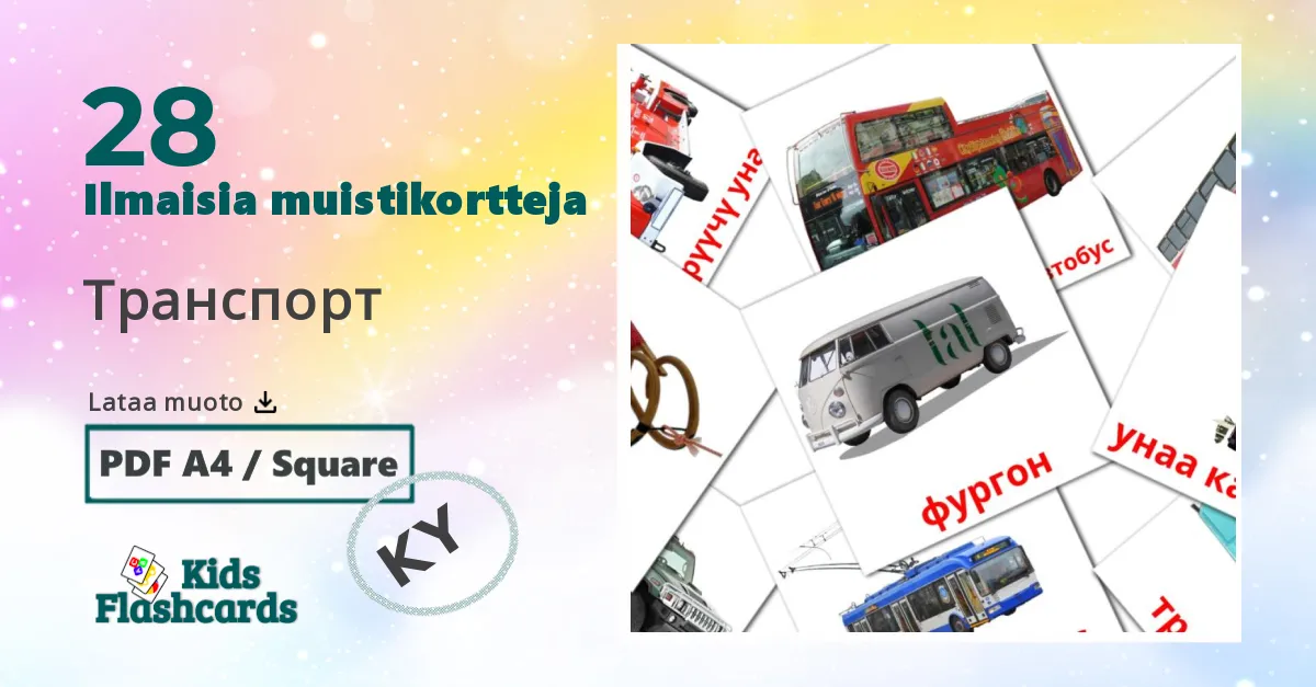 kuljetus lasten kuvakortit