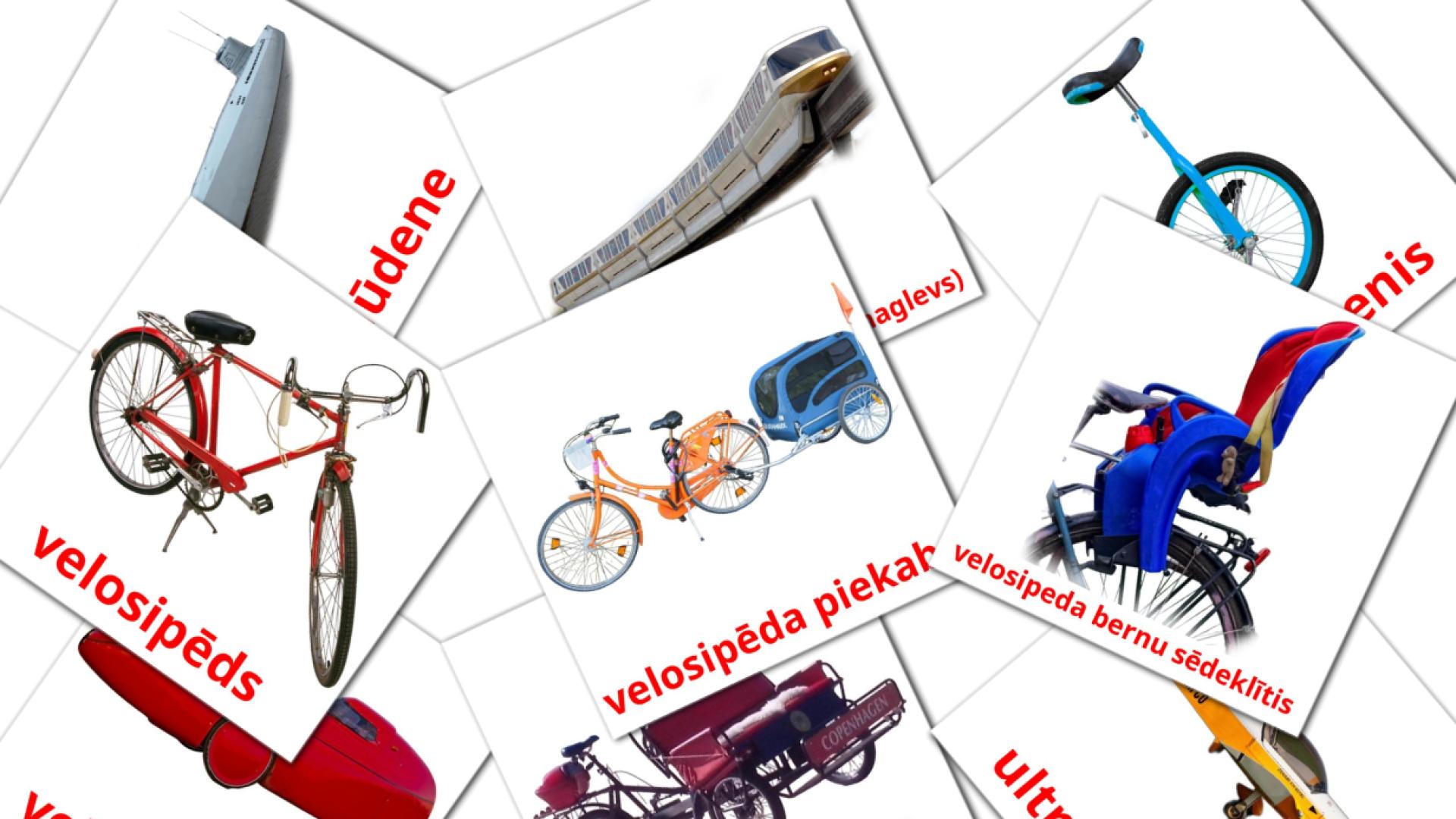 letón tarjetas de vocabulario en Transports