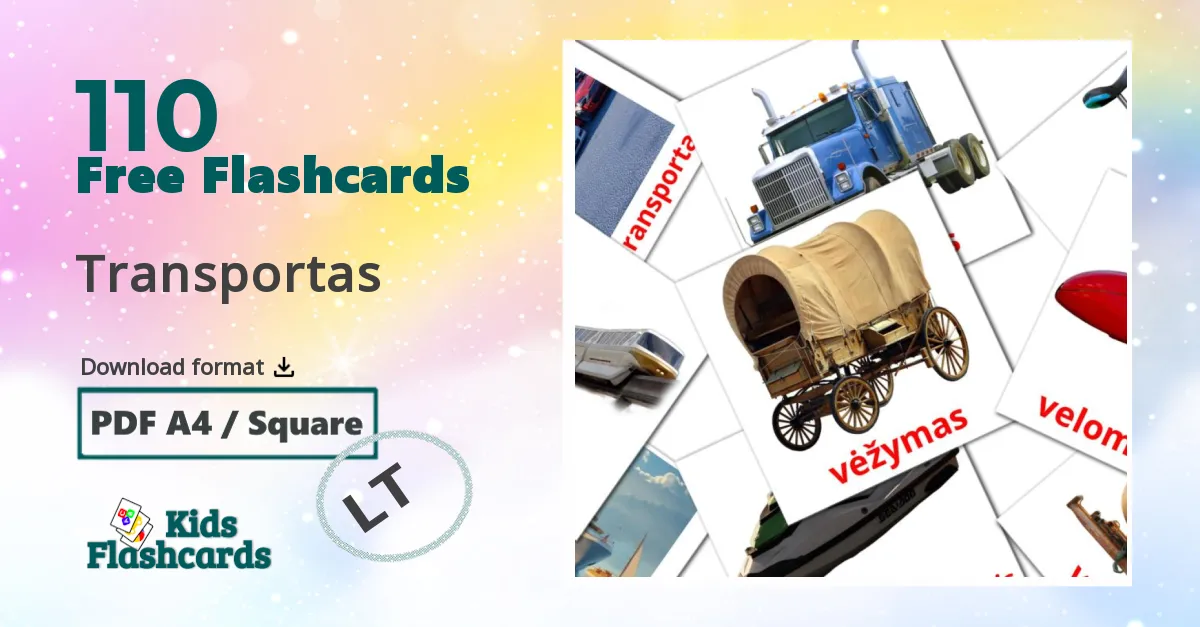 Transportas lithuanian vocabulary flashcards