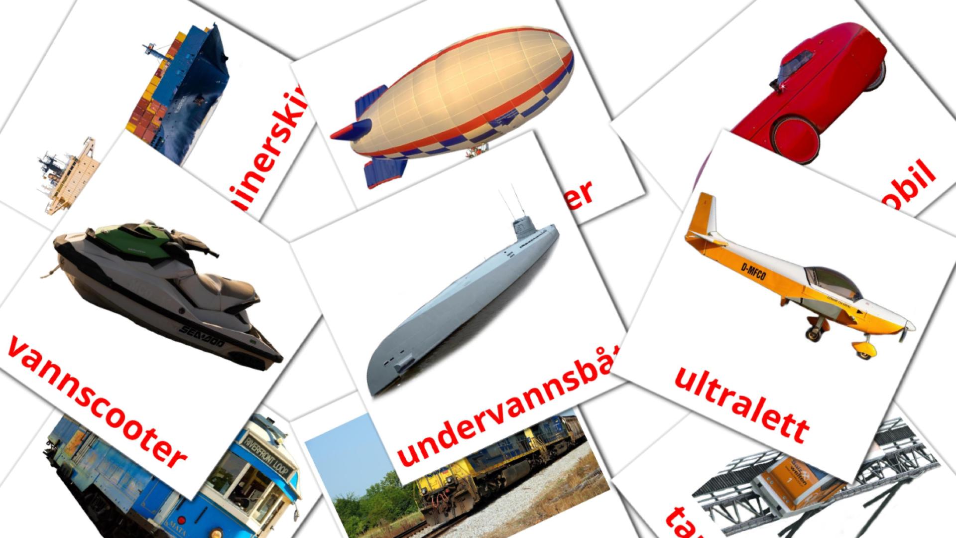 transport norwegian vocabulary flashcards