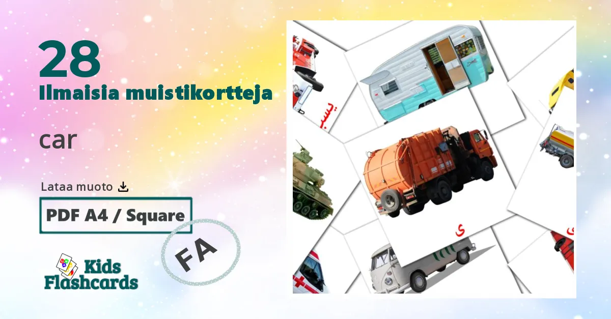 kuljetus lasten kuvakortit