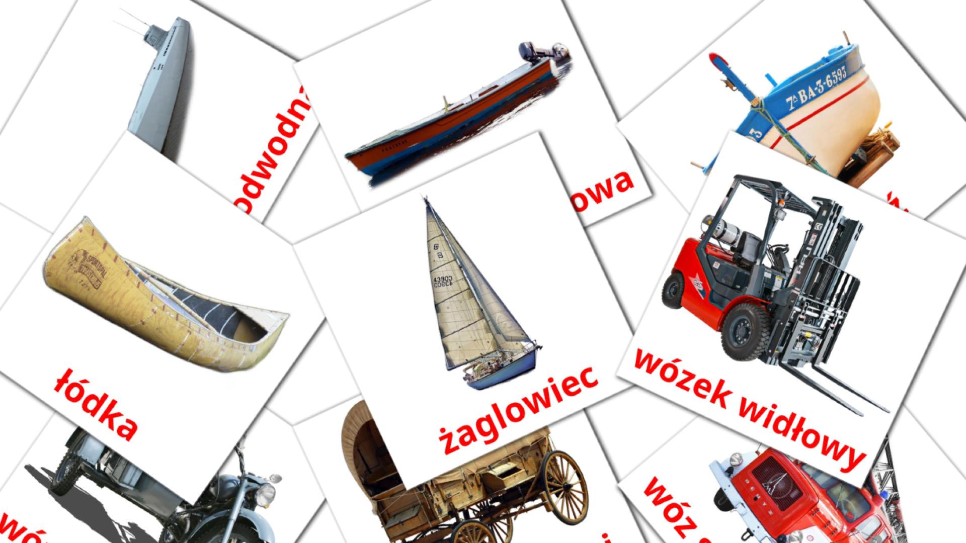 polaco tarjetas de vocabulario en Transport