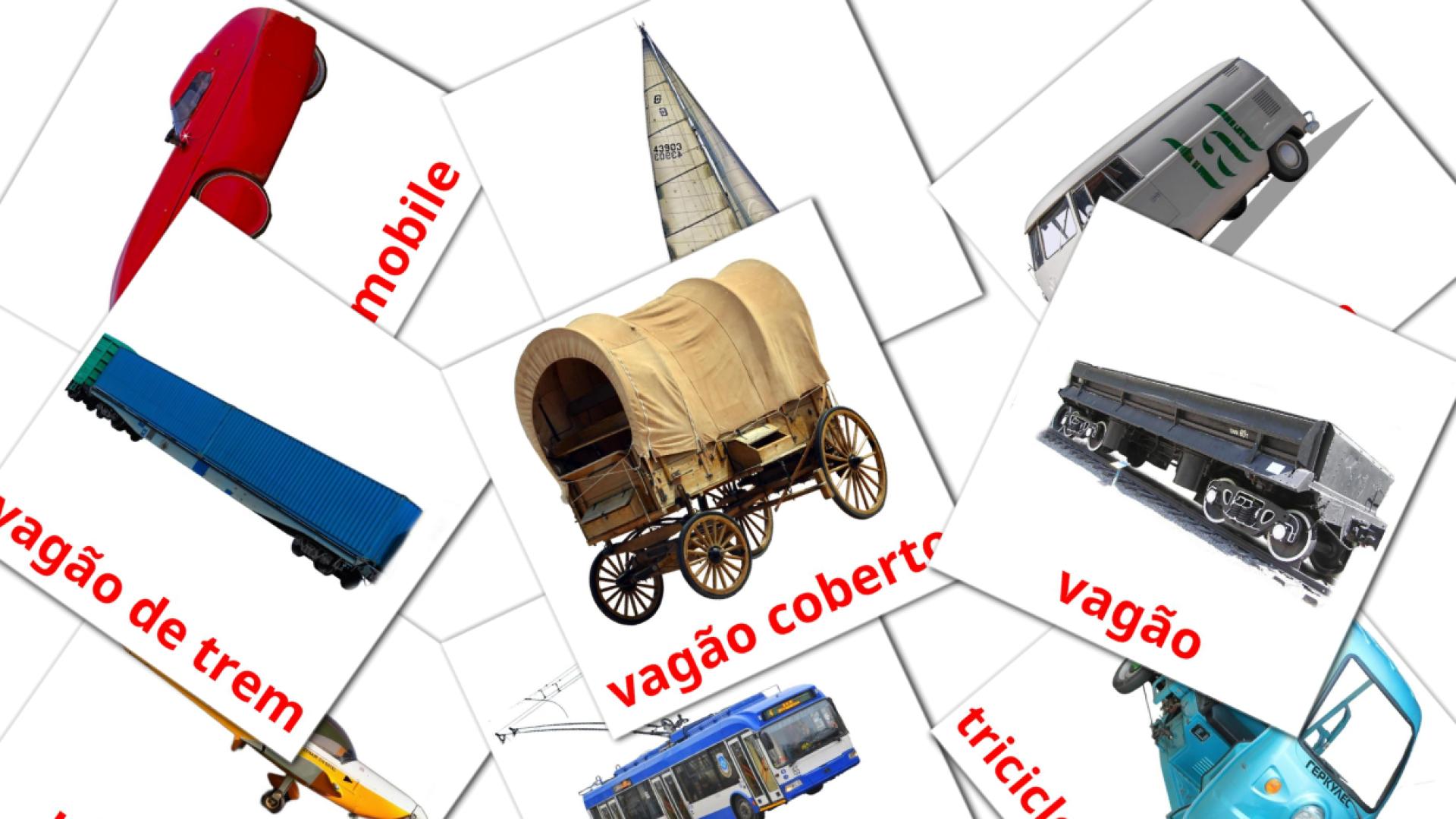Translate Bicycle transport set portuguese vocabulary flashcards