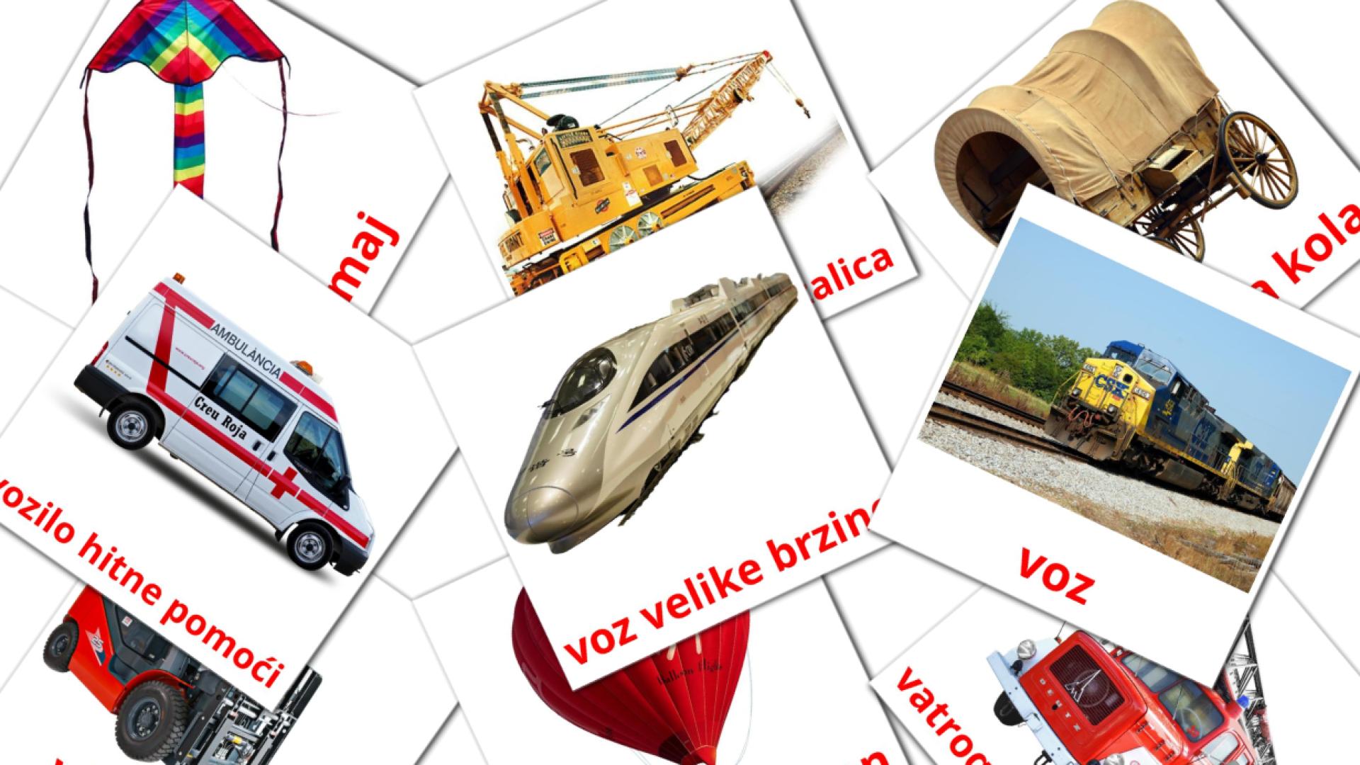 serbio tarjetas de vocabulario en Prevozna sredstva