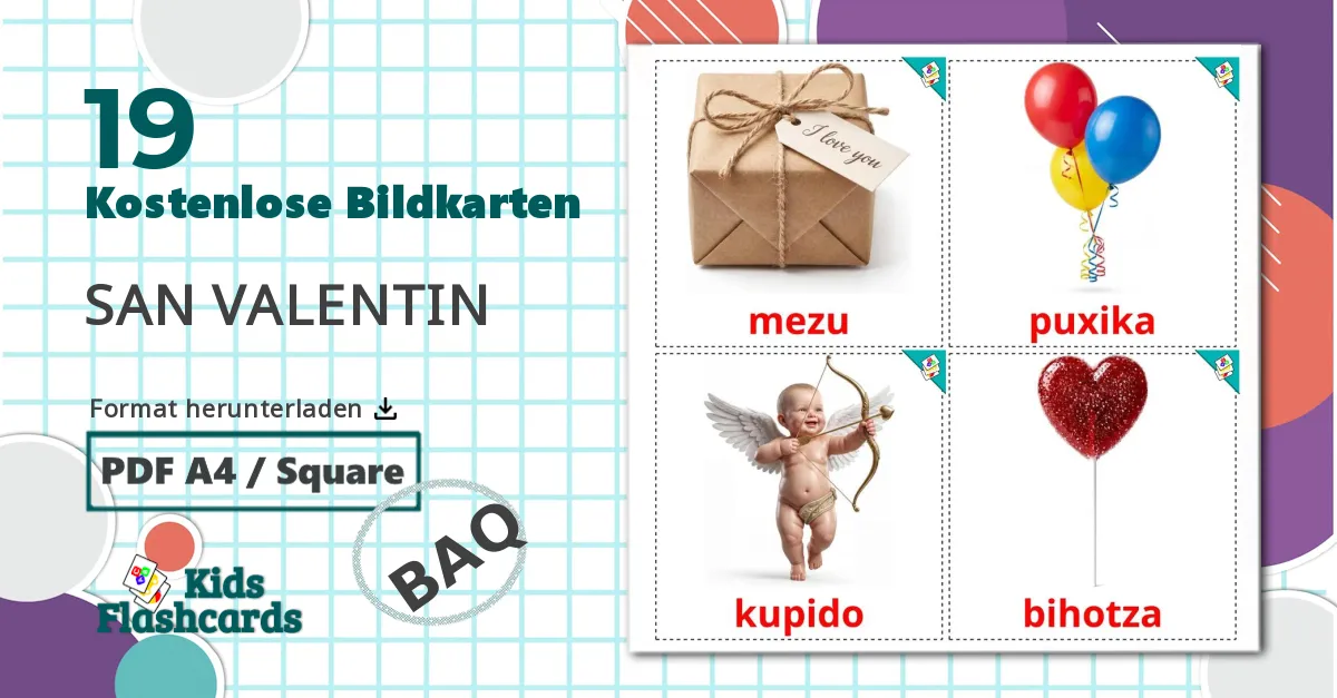 19 Bildkarten für Valentinstag
