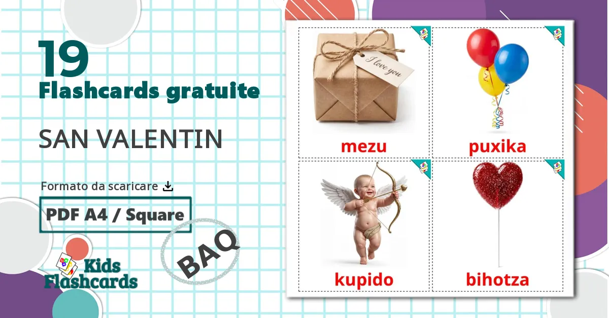19 flashcards di SAN VALENTIN