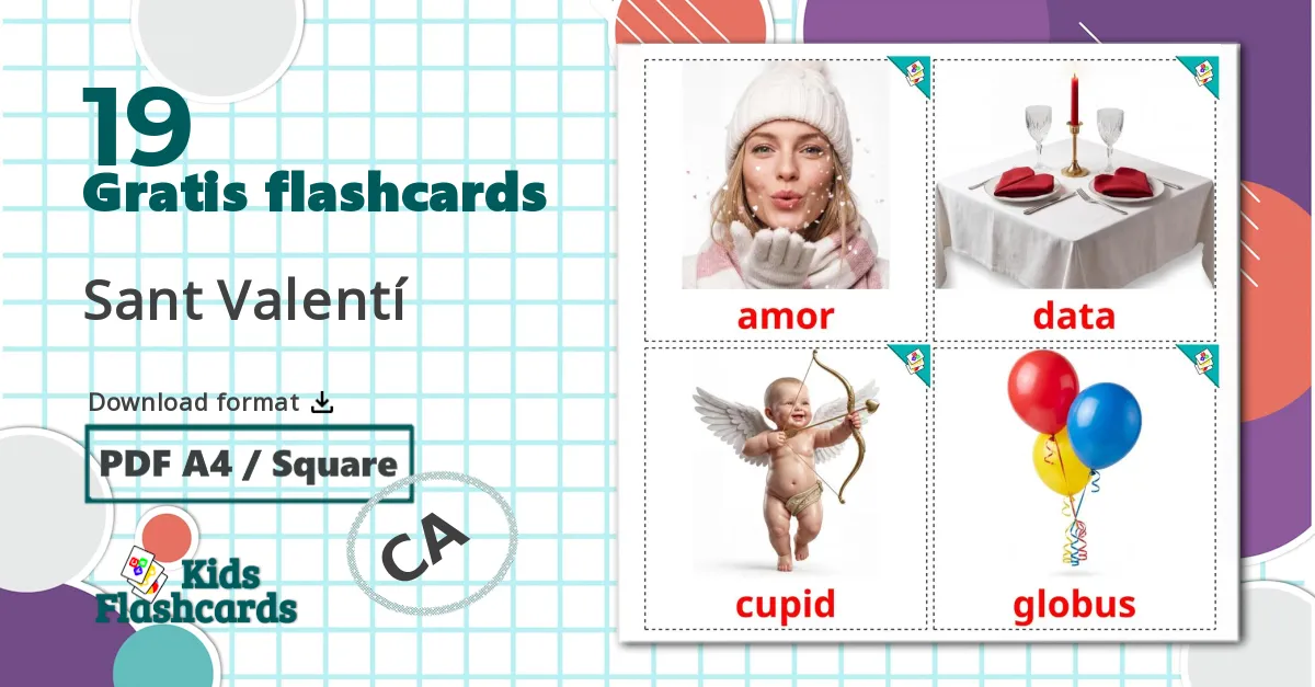 19 Valentins Dag billedkort for børn
