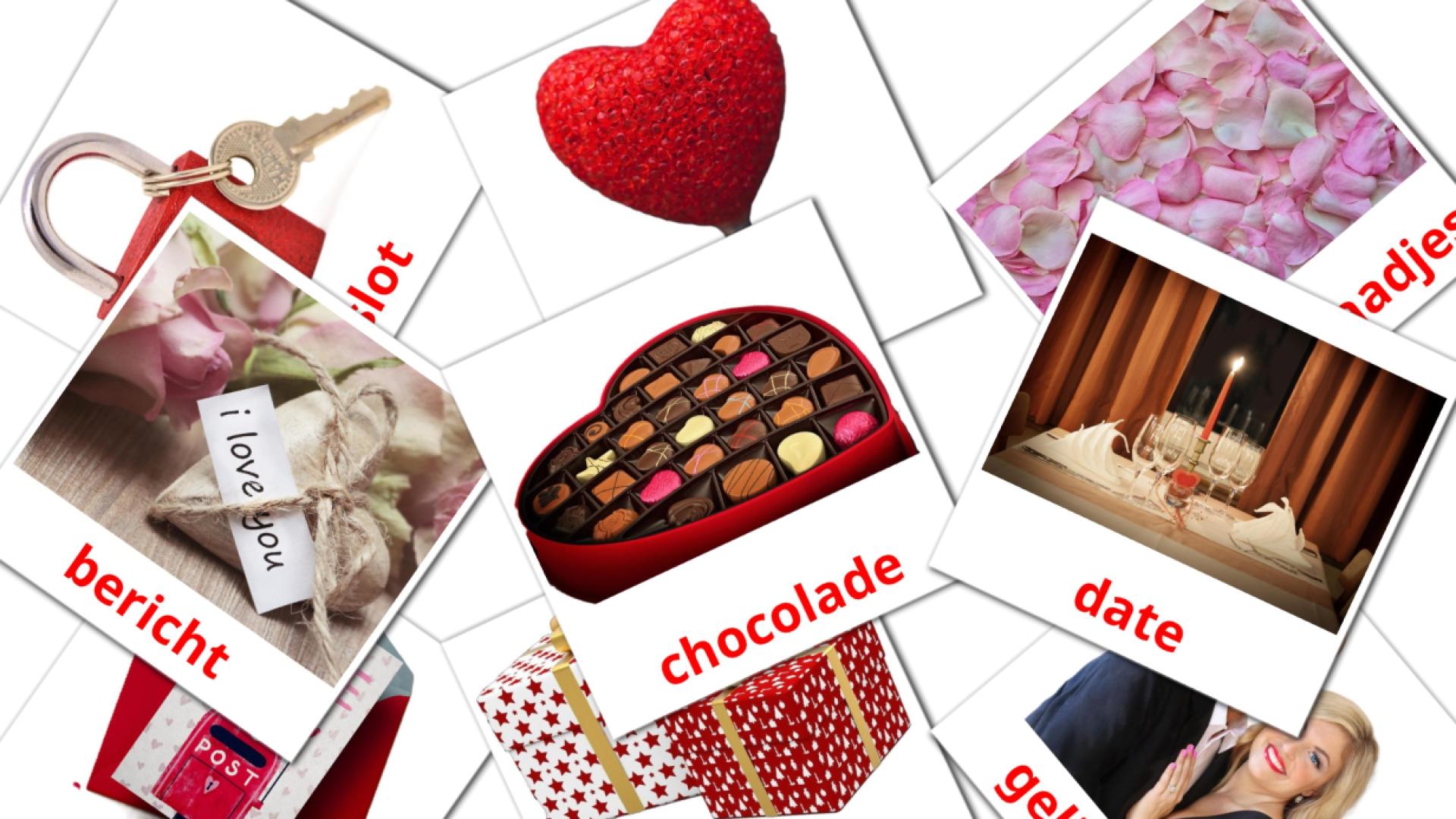 18 tarjetas didacticas de Valentijnsdag