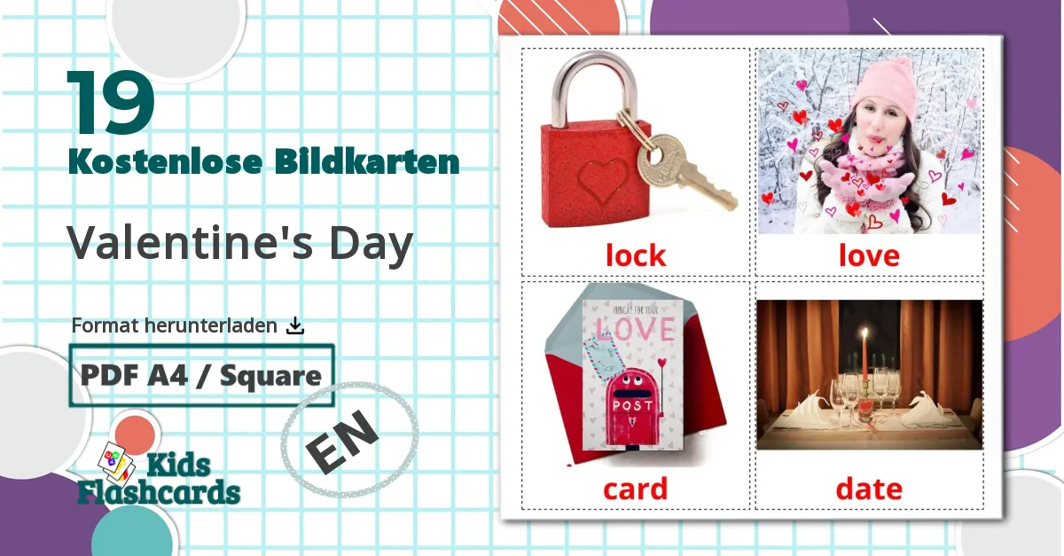 Bildkarten für Valentinstag