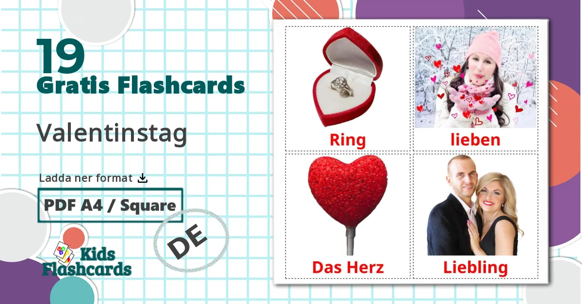 19 Valentinstag bildkort för barn