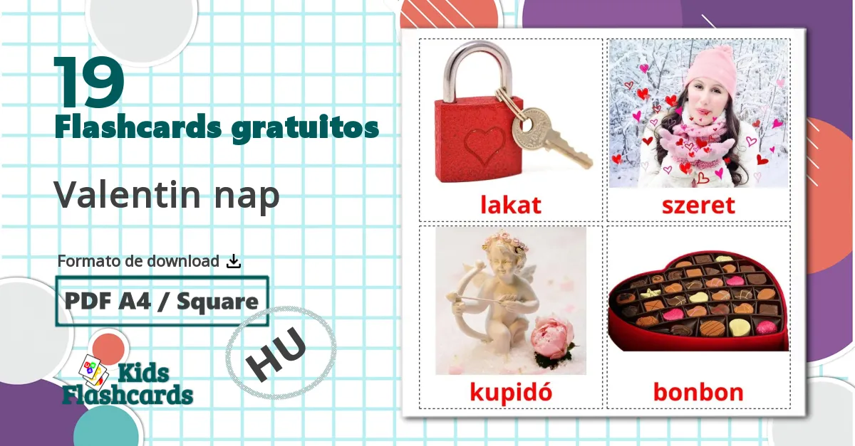 19 Flashcards de Valentin nap