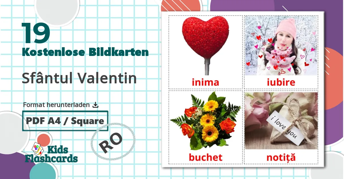 19 Bildkarten für Sfântul Valentin