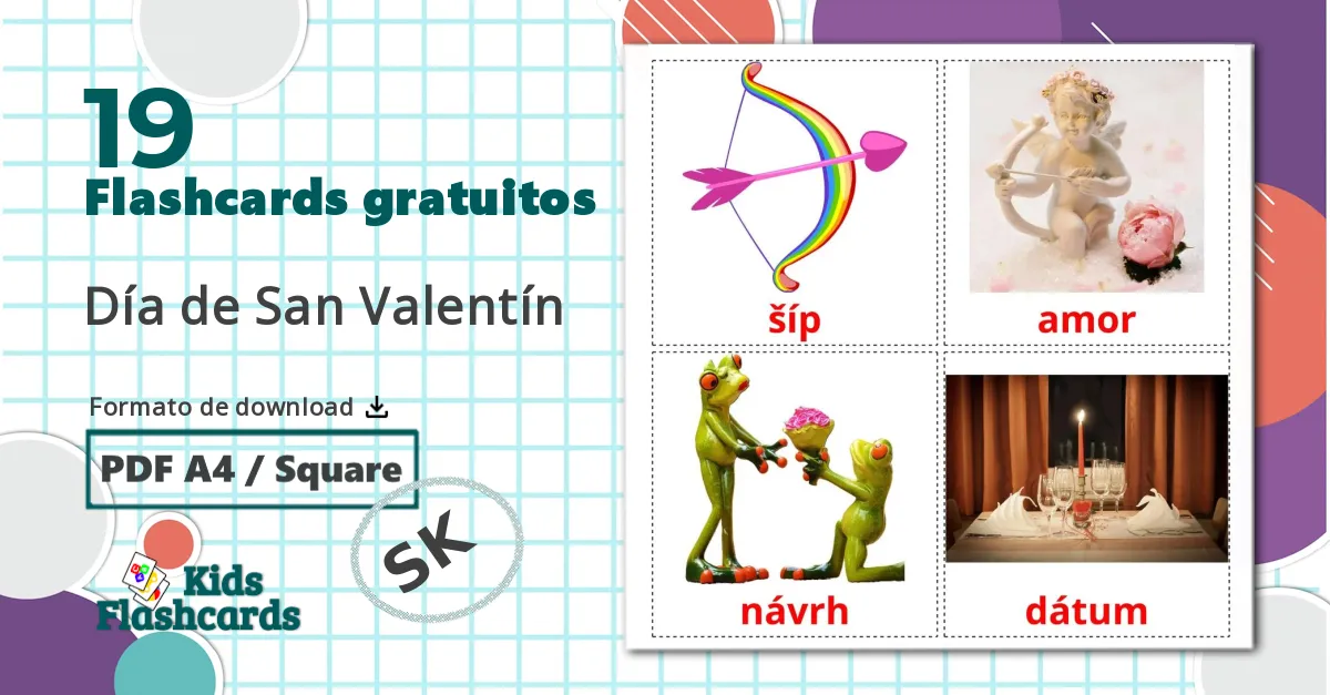 19 Flashcards de Día de San Valentín