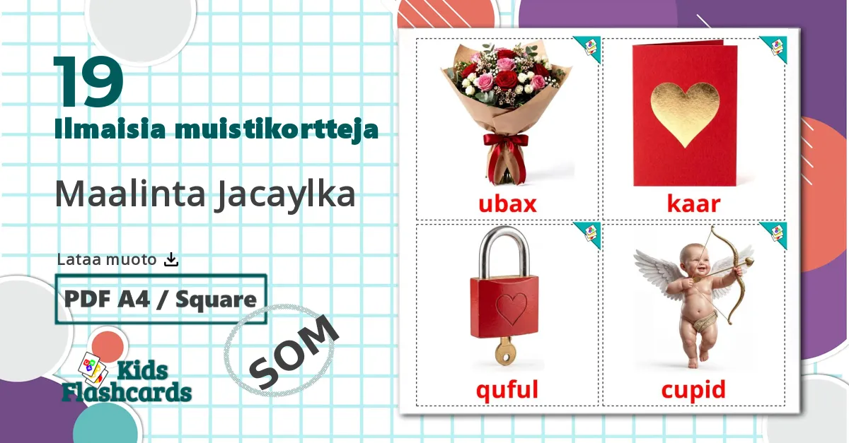19 Ystävänpäivä lasten kuvakortit