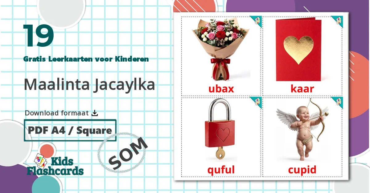 19 Valentijnsdag Leerkaarten voor kinderen
